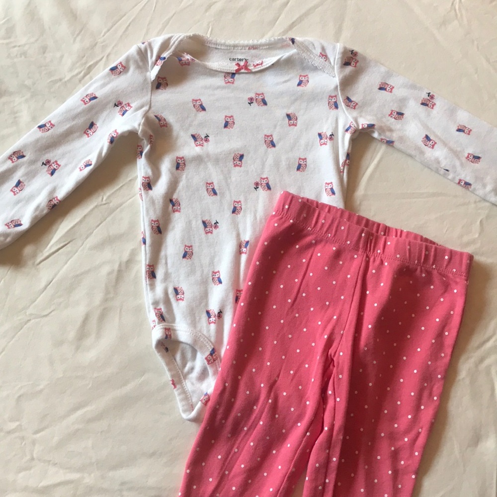 Carter’s marching onesie and leggings
